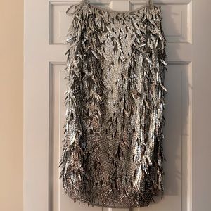 Anthropologie Sequin Fringe Skirt